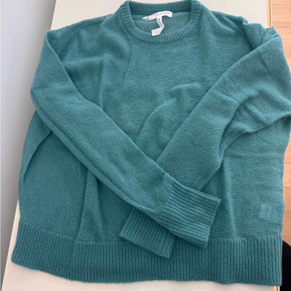 Apiece Apart Teal Crew Neck Sweater